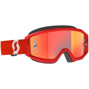 Motocrossbrille SCOTT Primal CH rød og hvid med krom-orange plexi