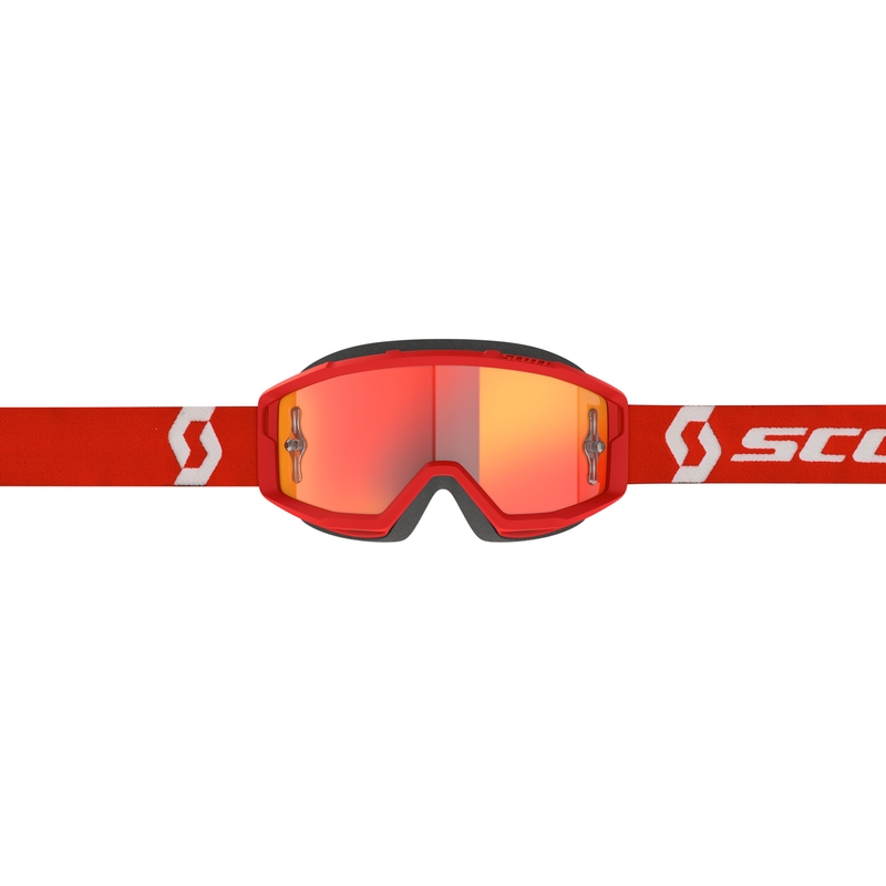 Motocrossbrille SCOTT Primal CH rød og hvid med krom-orange plexi