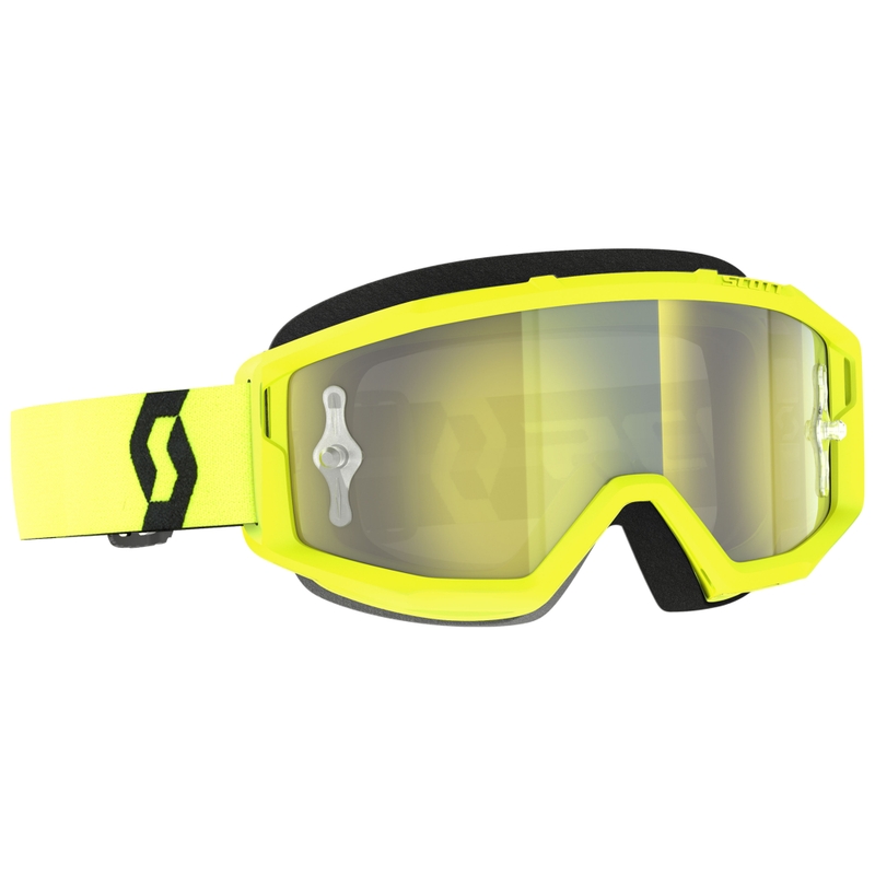 Motocrossbriller SCOTT Primal CH gul-sort med kromgul plexi