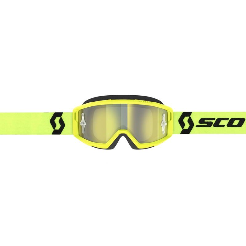Motocrossbriller SCOTT Primal CH gul-sort med kromgul plexi