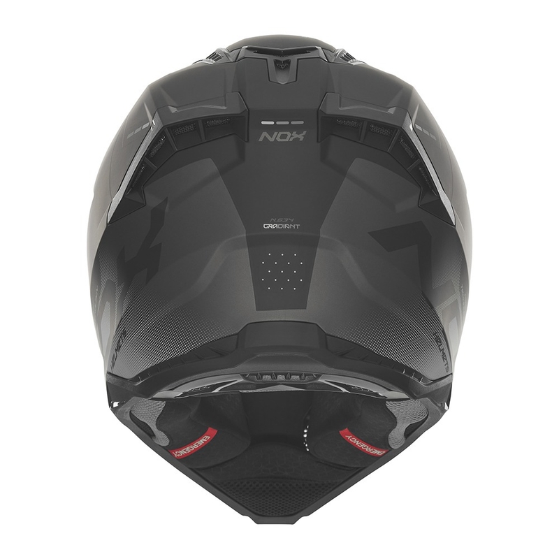 Motocrosshjelm NOX N634 mat sort-sølv
