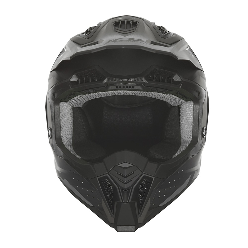 Motocrosshjelm NOX N634 mat sort-sølv