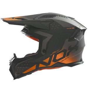 Motocrosshjelm NOX N634 mat sort-orange