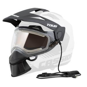 Cassida Tour elektrisk hjelmvarmesæt med klar plexi og orange antitågeskærm