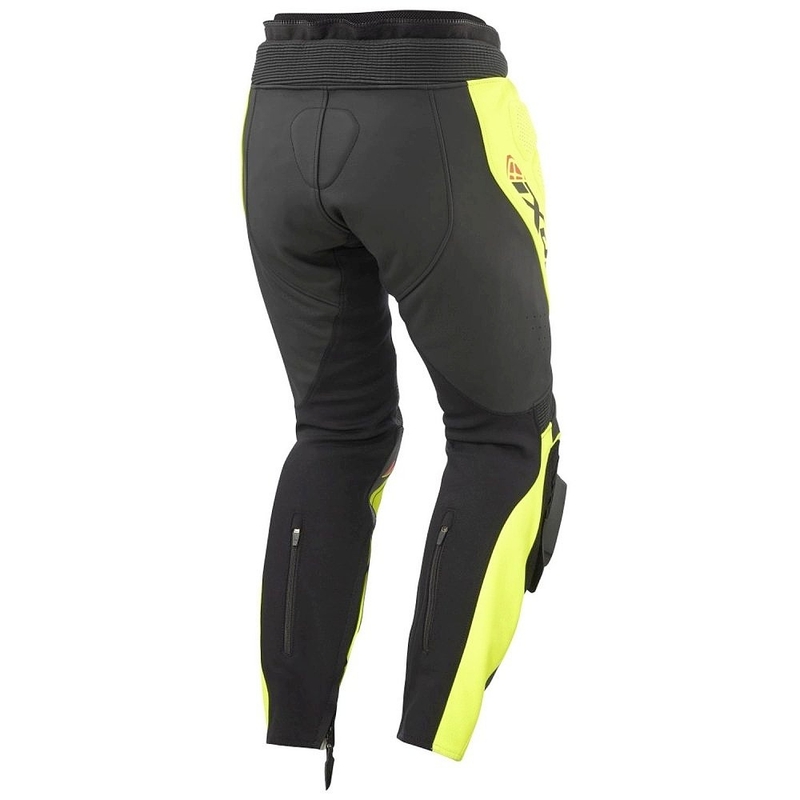 IXON Vortex 3 sort-fluogule motorcykelbukser i læder