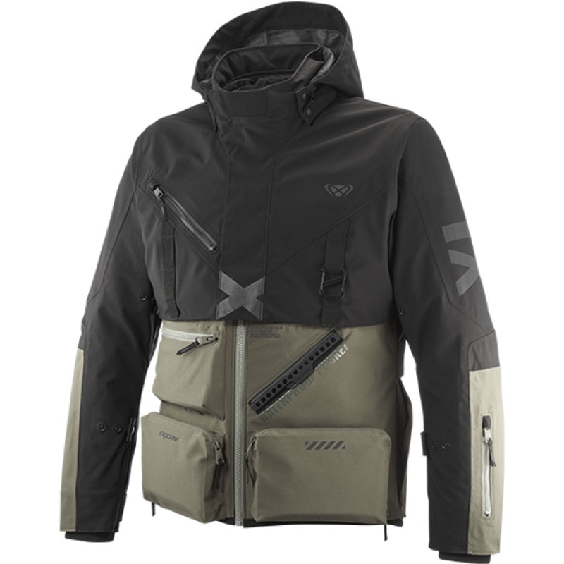 Motorcykeljakke IXON Etna khaki-sort