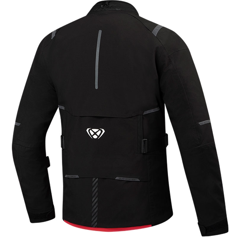 Motorcykeljakke IXON M-Skeid sort-fluoro rød