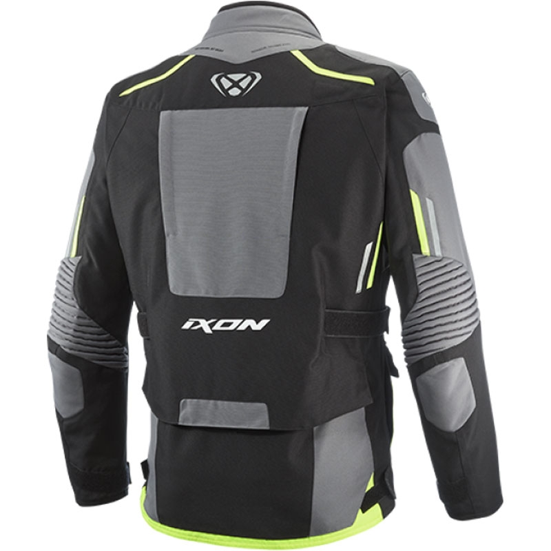 Motorcykeljakke IXON Midgard sort-grå-fluogul
