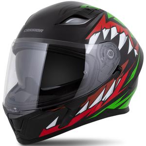 Integralhjelm Cassida Orbit Strix rød-grøn-grå-hvid-sort
