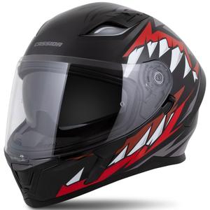 Integralhjelm Cassida Orbit Strix rød-grå-hvid-sort