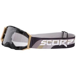 Motocross-brille Scorpion E24 guld-sort med klar plexi
