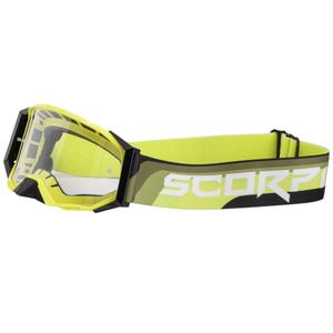 Motocrossbrille Scorpion E24 fluogul-sort med klart plexi