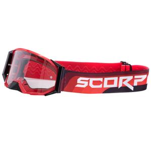 Motocrossbrille Scorpion E24 rød-sort med klart plexi