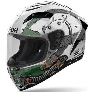 Integreret motorcykelhjelm Airoh CONNOR Alligator blank hvid-grøn