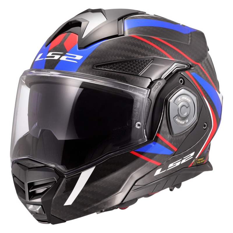 Flip-up motorcykelhjelm LS2 FF901 Advant X C Future II hvid-blå