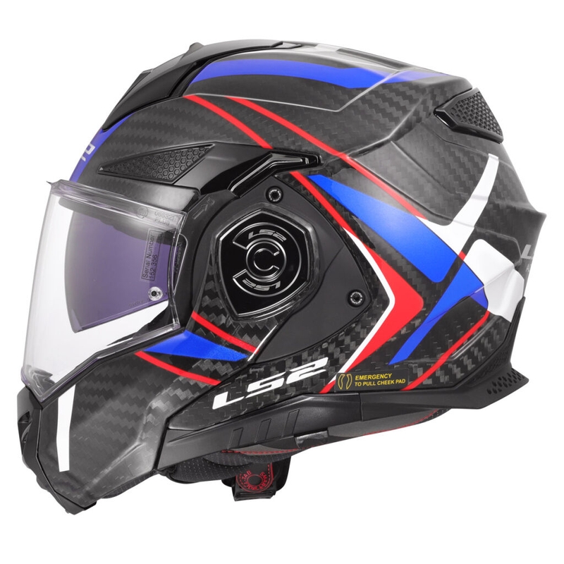Flip-up motorcykelhjelm LS2 FF901 Advant X C Future II hvid-blå