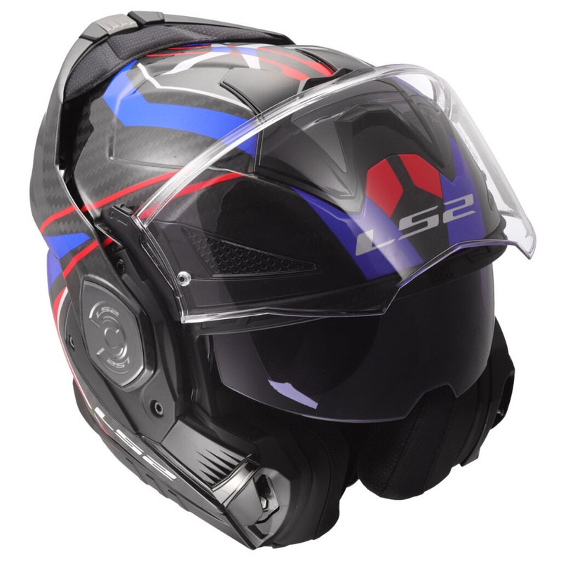 Flip-up motorcykelhjelm LS2 FF901 Advant X C Future II hvid-blå