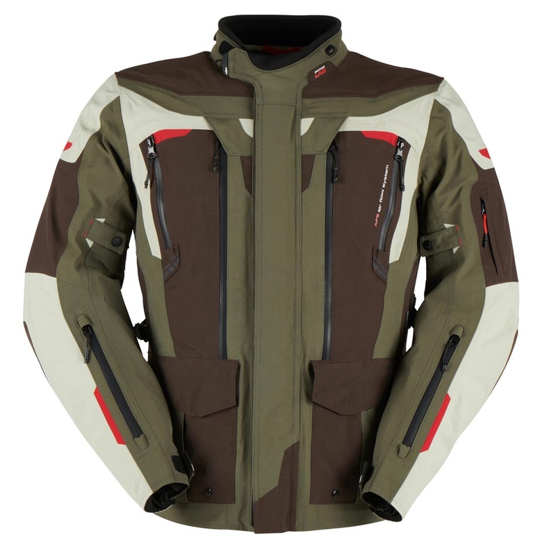 Furygan Voyager grøn-brun-beige motorcykeljakke udsalg