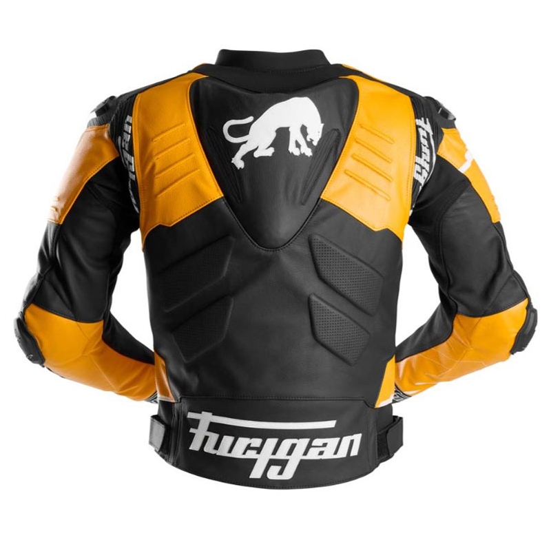 Furygan Signature 55 sort og gul motorcykeljakke i læder