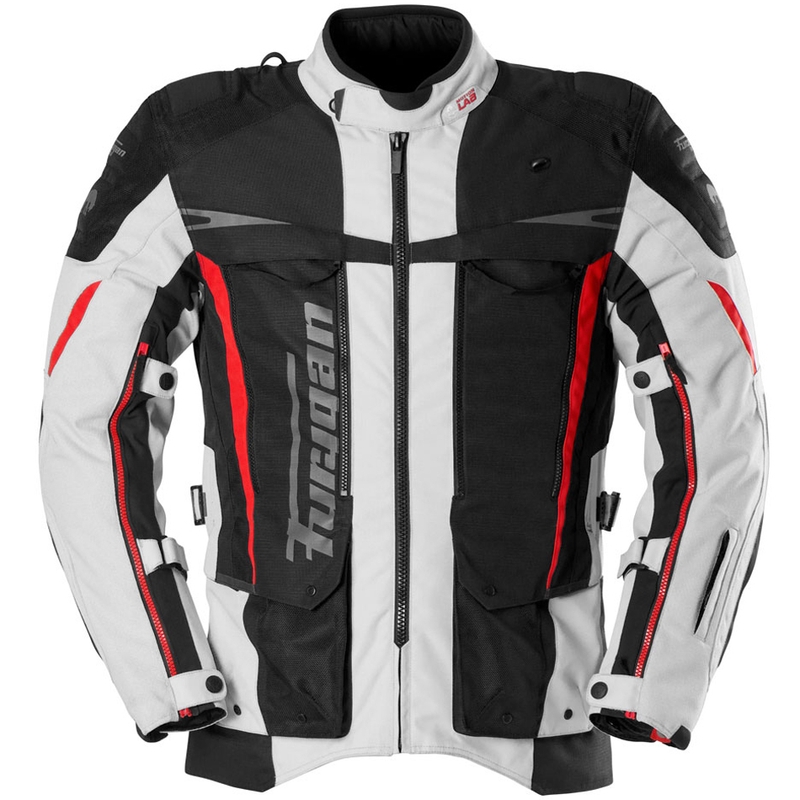 Furygan Montroc Kevlar® Primaloft® 3IN1+ motorcykeljakke sort-beige-rød