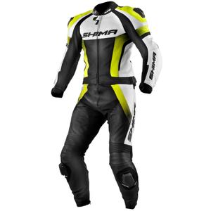 Shima STR sort-hvid-fluogul motorcykeloverall udsalg