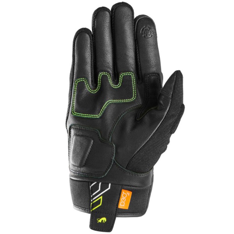 Motorcykelhandsker Furygan Jet Neon D3O sort-hvid-fluogul