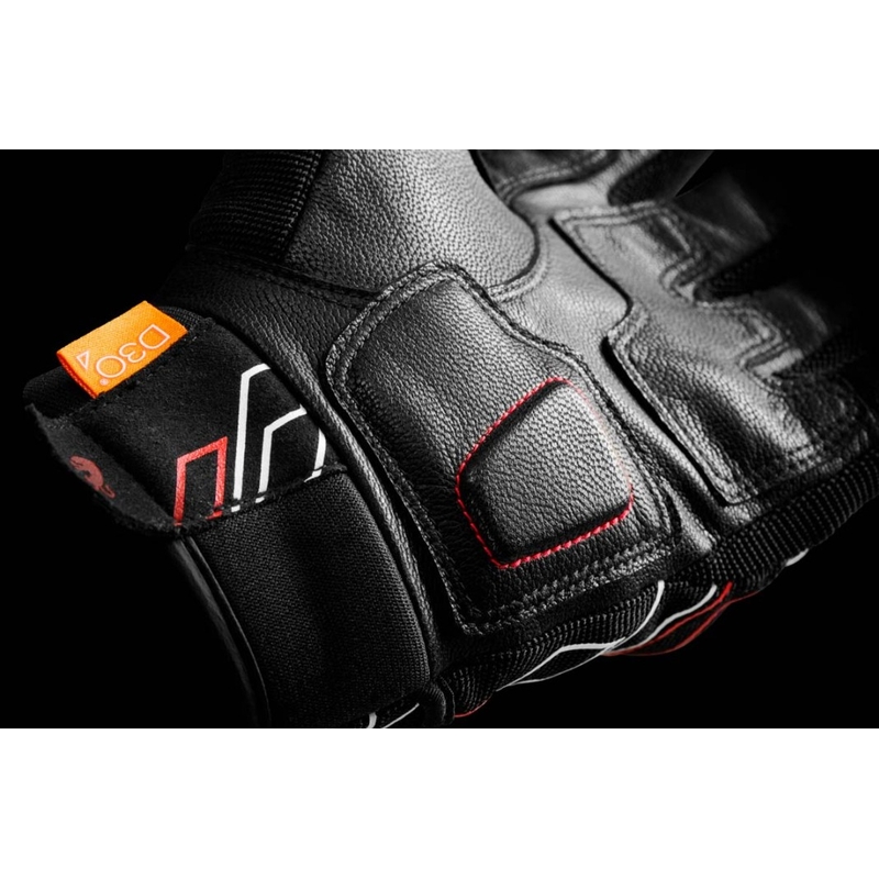 Motorcykelhandsker Furygan Jet Neon D3O sort-hvid-rød