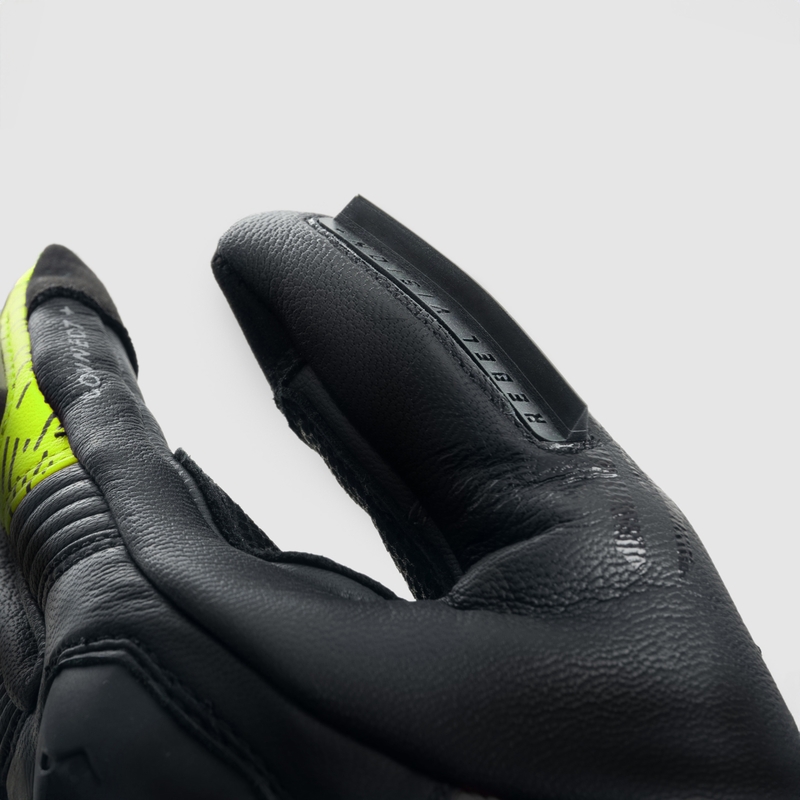 Motorcykelhandsker Rebelhorn Viper sort-grå-fluogul