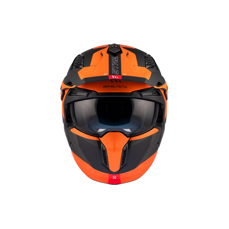 Åben hjelm med maske MT Streetfighter SV Totem B4 sort-grå-orange