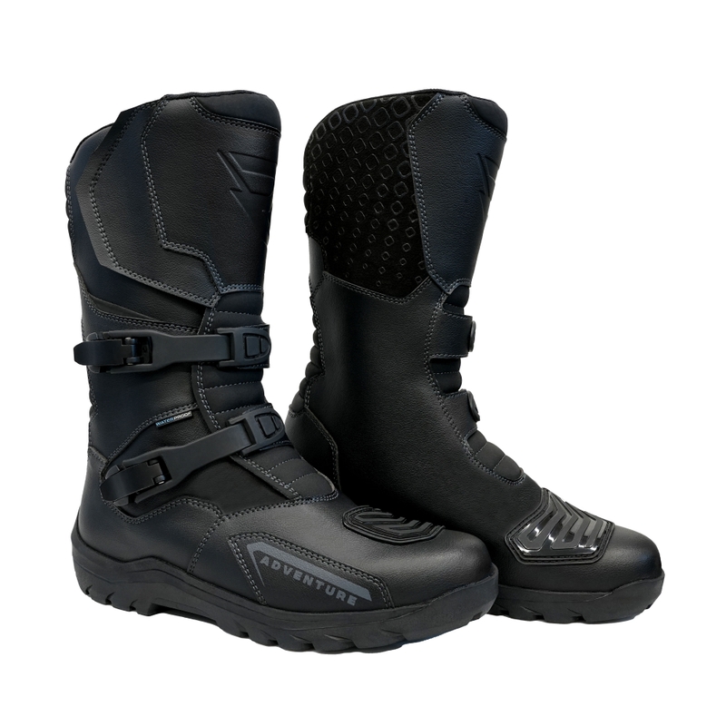 Motorcykelstøvler Street Racer Adventure WP sort - Grade II