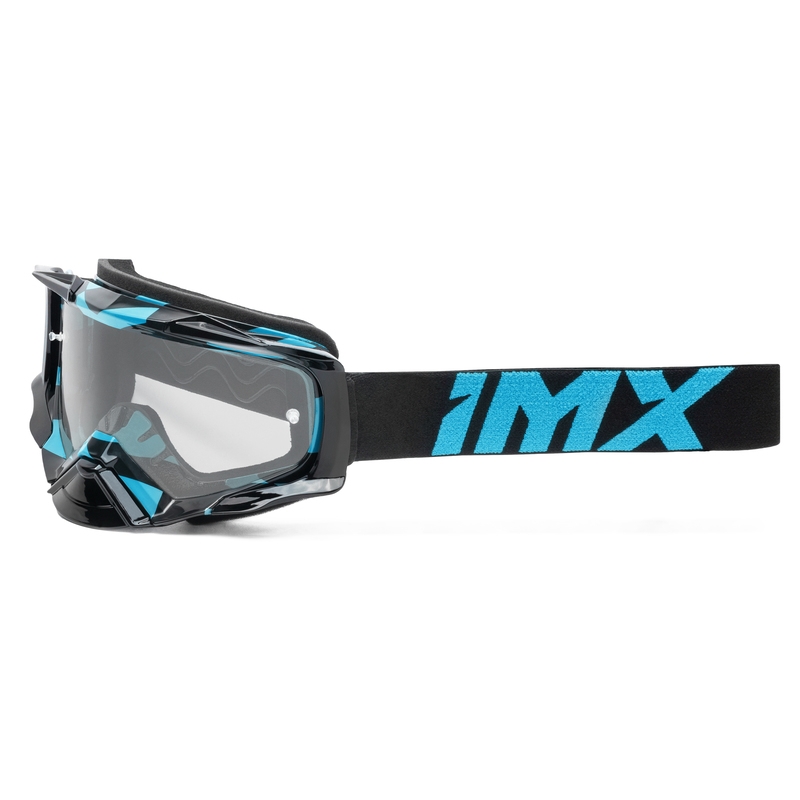 Motocrossbriller iMX Dust Graphic sort og blå med klart plexi