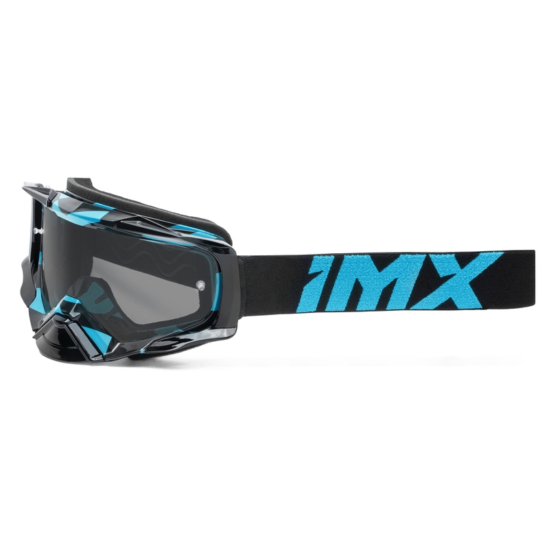 Motocrossbriller iMX Dust Graphic sort og blå med klart plexi