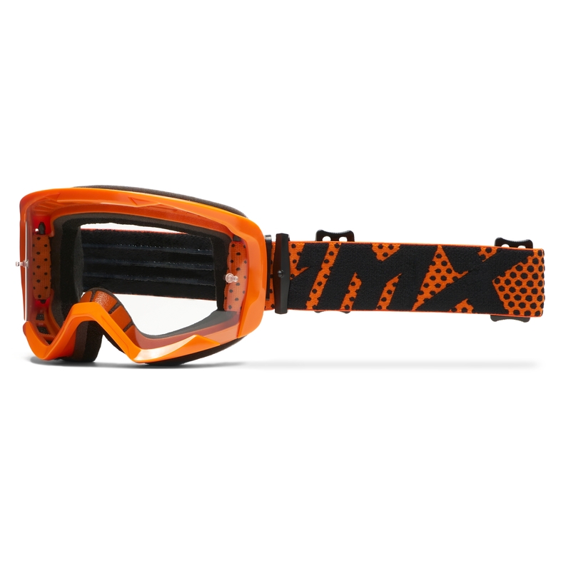 Motocrossbriller iMX Endurance Flip orange med klart plexi