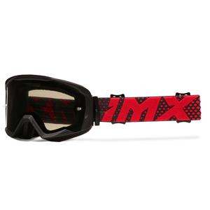 Motocrossbrille iMX Endurance Flip sort-rød med røgfarvet plexiglas