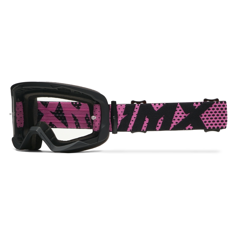 Motocrossbrille iMX Endurance Flip sort og pink med iridium plexi