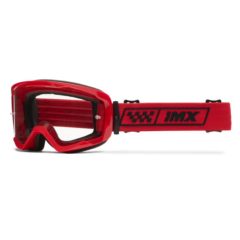 Motocrossbrille iMX Endurance Race rød med røgfarvet plexi