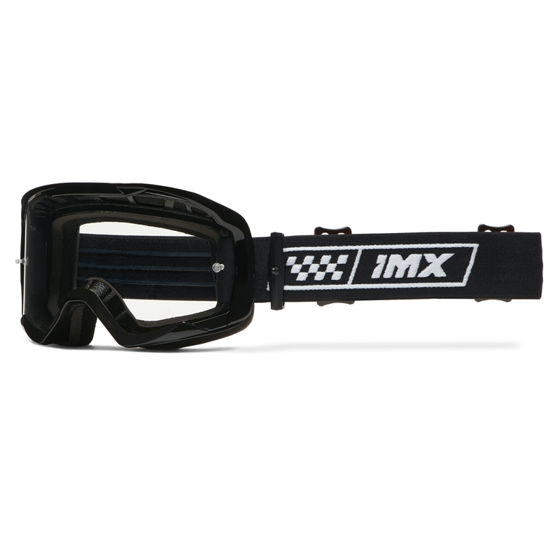 Motocrossbrille iMX Endurance Race sort og hvid med iridium plexi