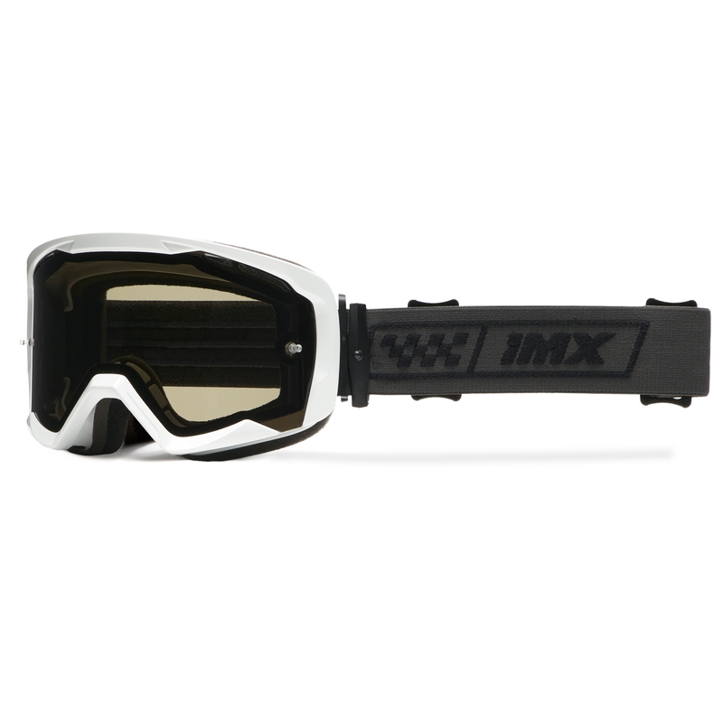 Motocrossbrille iMX Endurance Race hvid og sort med røgfarvet plexi