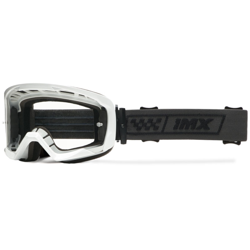 Motocrossbrille iMX Endurance Race hvid og sort med røgfarvet plexi