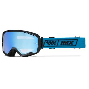 Motocrossbrille iMX Endurance Race sort og blå med iridium plexi