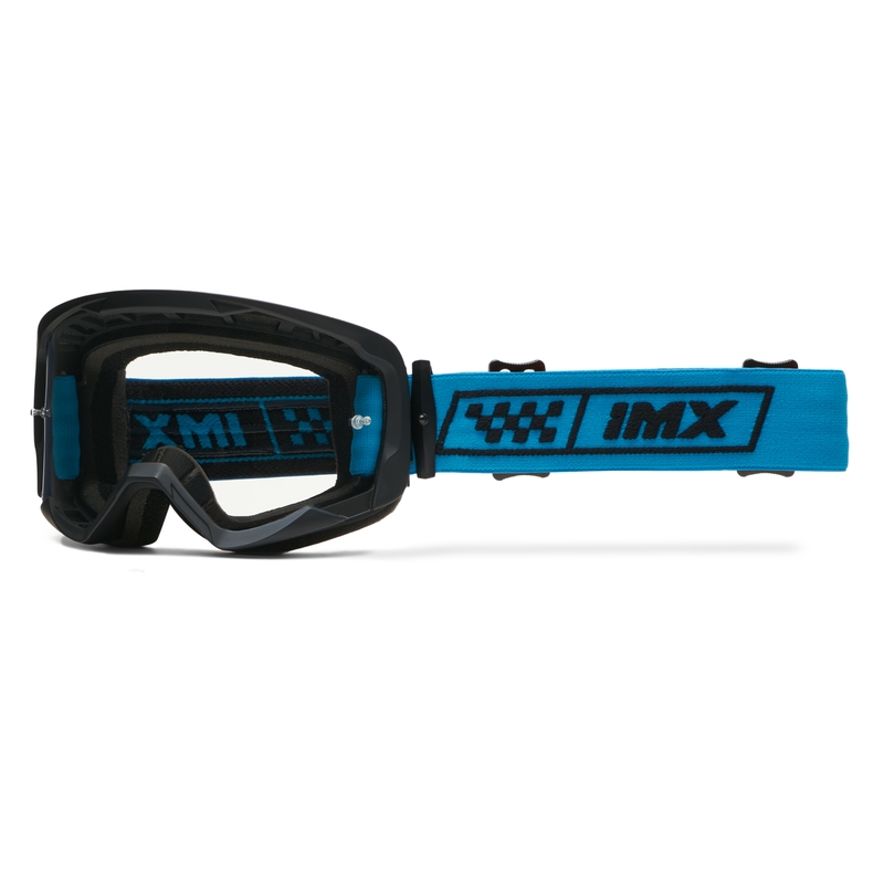 Motocrossbrille iMX Endurance Race sort og blå med iridium plexi