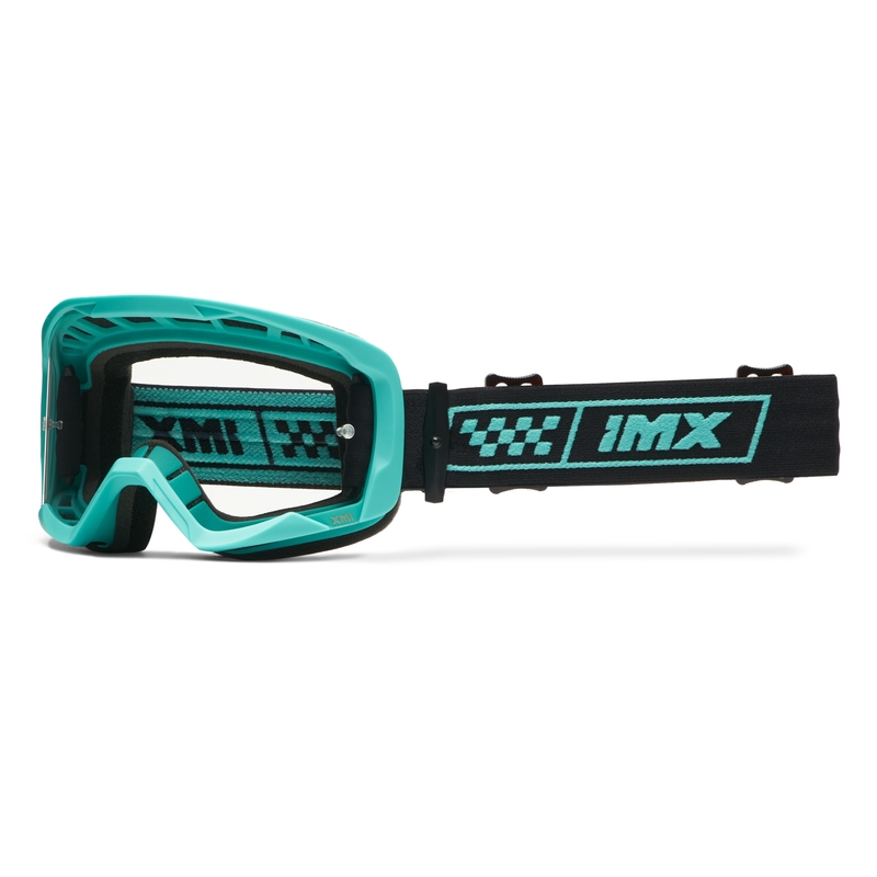 Motocrossbrille iMX Endurance Race turkis-sort med iridium-plexi