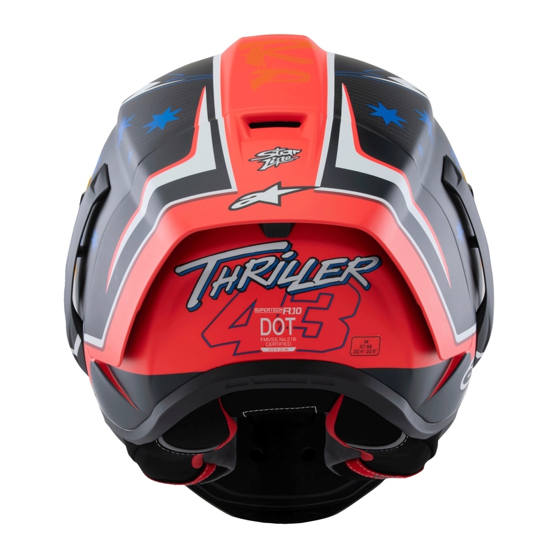 Alpinestars Supertech R10 limited edition Jack Miller mat carbon rød-blå-gul-hvid integreret motorcykelhjelm