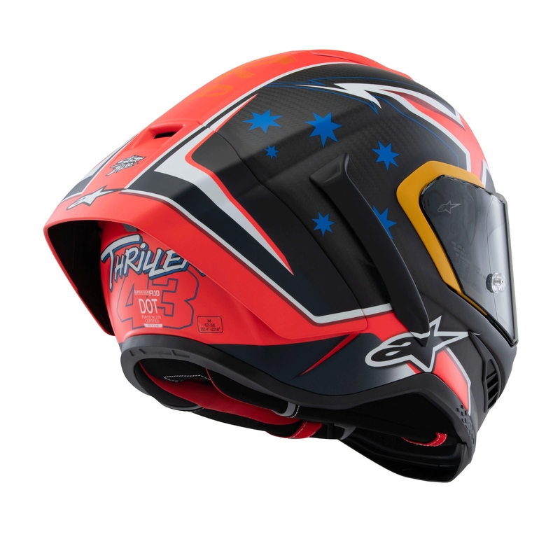 Alpinestars Supertech R10 limited edition Jack Miller mat carbon rød-blå-gul-hvid integreret motorcykelhjelm