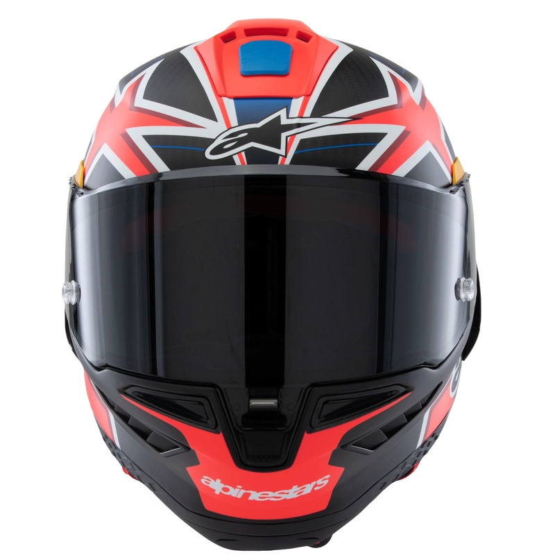 Alpinestars Supertech R10 limited edition Jack Miller mat carbon rød-blå-gul-hvid integreret motorcykelhjelm