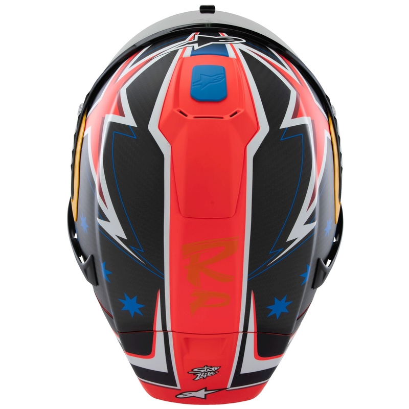 Alpinestars Supertech R10 limited edition Jack Miller mat carbon rød-blå-gul-hvid integreret motorcykelhjelm