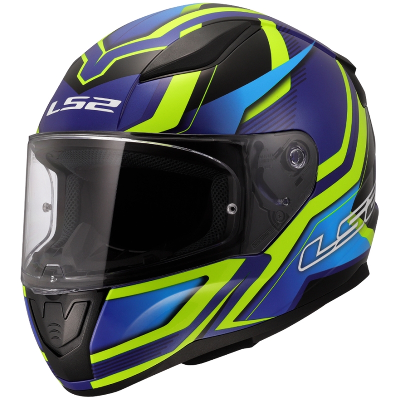 Integral motorcykelhjelm LS2 FF353 Rapid II Flitz fluogul-blå