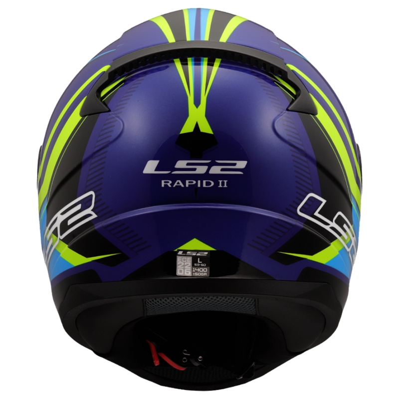 Integral motorcykelhjelm LS2 FF353 Rapid II Flitz fluogul-blå