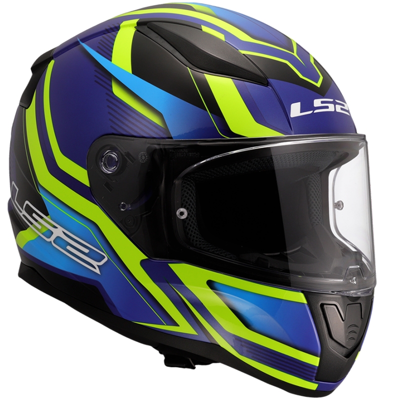 Integral motorcykelhjelm LS2 FF353 Rapid II Flitz fluogul-blå