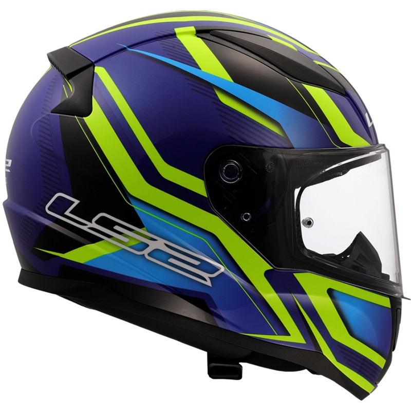 Integral motorcykelhjelm LS2 FF353 Rapid II Flitz fluogul-blå